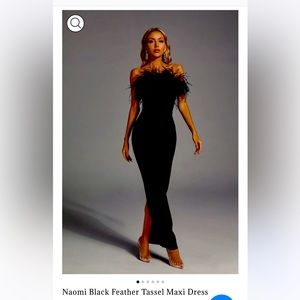 Strapless formal dress.